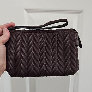 Simply Vera Vera Wang Quilted Burgundy Wristlet